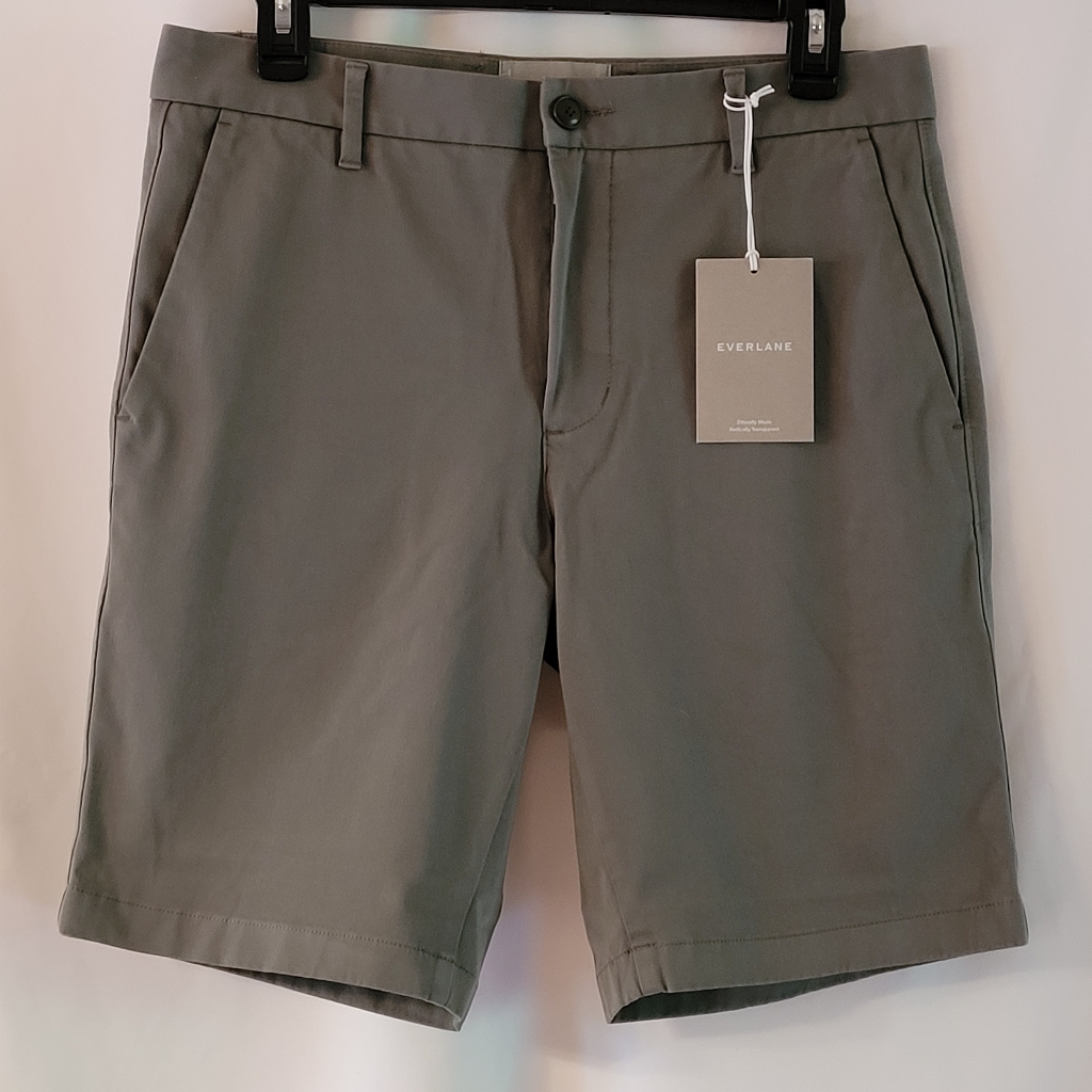 Everlane 9" Slim Fit Shorts - Pewter Green